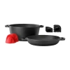 Megachef Cast Iron 2-in-1 Dutch Oven And Skillet In Black