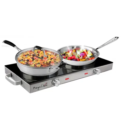 Megachef Ceramic Infrared Double Electric Cooktop In Multi
