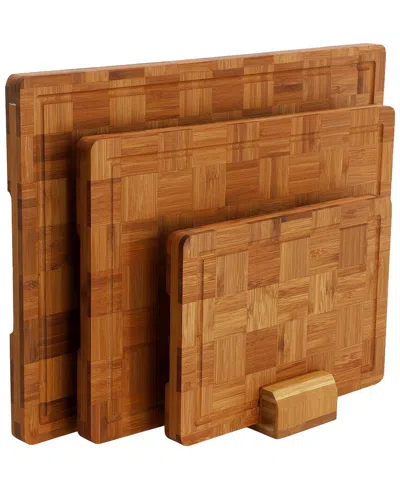 Megachef Cutting Board Set In Brown