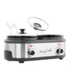 Megachef Dual 1.5 Quart Crock Buffet Slow Cooker In Silver