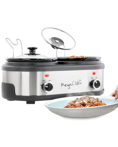 Megachef Dual 1.5qt Crock Buffet Slow Cooker