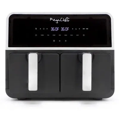 Megachef Dual 4.5 + 4.5 Liter Digital Electric Air Fryer In Black