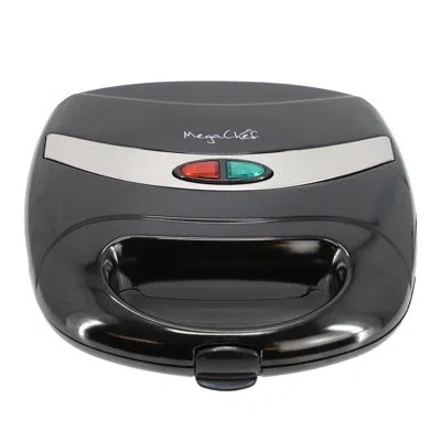 Megachef Electric Compact Aluminum Nonstick Sandwich Maker In Black In Silver