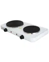 Megachef Electric Dual Burner Cooktop Buffet Range In White