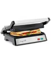 Megachef Electric Dual Plate Non-stick Panini Grill Contact Press In Silver