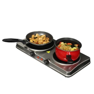 Megachef Electric Portable Dual Size Infrared Burner Cooktop Buffet Range In Multi