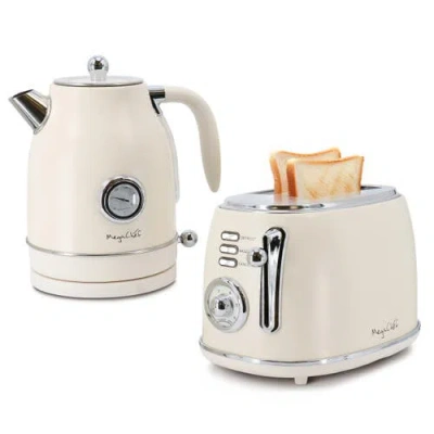 Megachef Electric Tea Kettle And 2 Slice Toaster Combo In Neutral