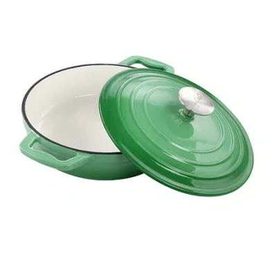 Megachef Enameled Cast Iron 2-qt. Braising Pan In Green