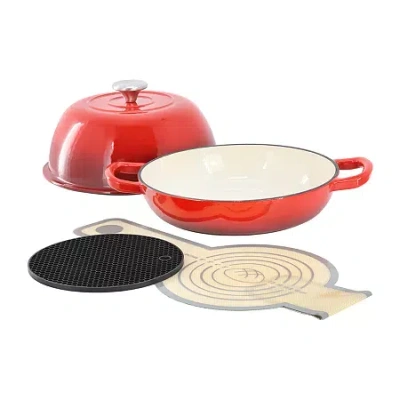 Megachef Enameled Cast Iron 6-qt. Dutch Oven In Red