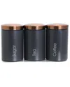 Megachef Essential Kitchen Storage 3-pc. Canister In Black
