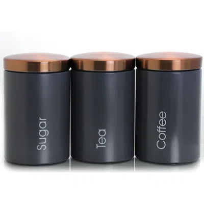 MEGACHEF MEGACHEF ESSENTIAL KITCHEN STORAGE 3 PIECE SUGAR, COFFEE AND TEA CANISTER SET