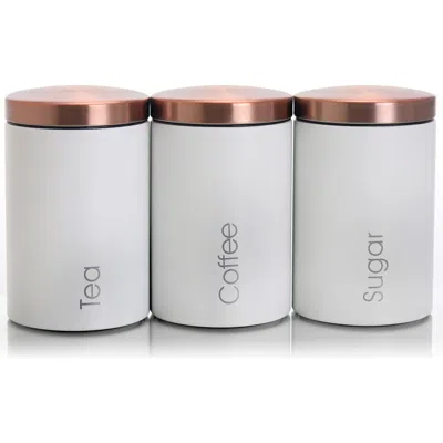 MEGACHEF MEGACHEF ESSENTIAL KITCHEN STORAGE 3 PIECE SUGAR, COFFEE AND TEA CANISTER SET