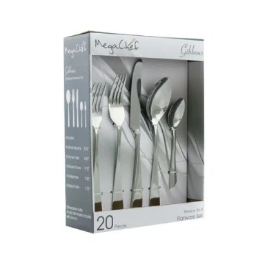 Megachef Gibbous 20 Piece Flatware Utensil Set, Stainless Steel Silverware Metal Service For 4