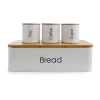 Megachef Kitchen Food Storage And Organization 4 Piece Canister Set In White In White