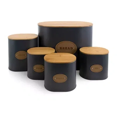 Megachef Kitchen Food Storage And Organization 5-pc. Canister In Gray
