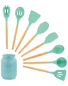 Megachef 9pc Silicone & Wood Cooking Utensils Set