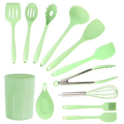 Megachef Mint Green Silicone Cooking Utensils, Set Of 12