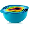 Megachef Multipurpose Stackable Mixing Bowl And Measuring Cup Set In Multi