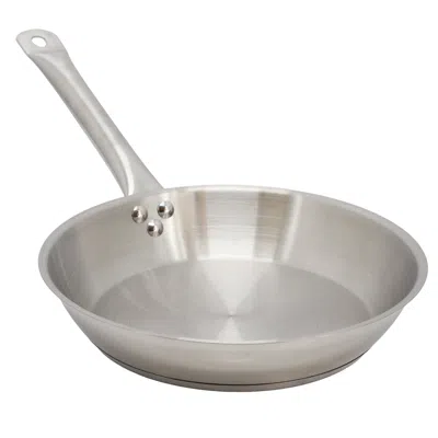 Megachef Professional Kitchen 11 Inch Round Stainless Steel Fry Pan In Silver