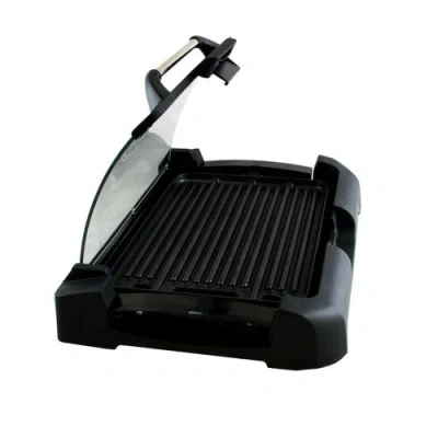 Megachef Reversible Indoor Grill And Griddle With Removable Glass Lid In Black