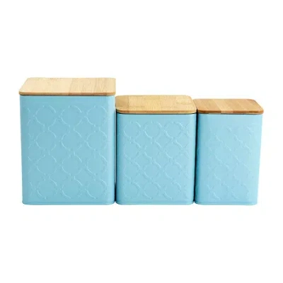 Megachef Square Iron 3-pc. Canister In Blue