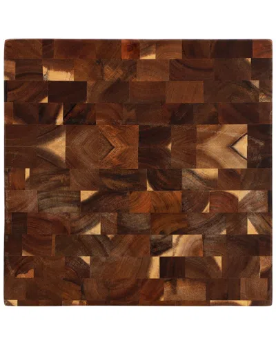 Megachef Square Thick Acacia Wood Serving Butcher Cutting Board In Brown