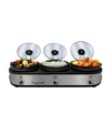 Megachef Triple 2.5 Quart Slow Cooker And Buffet Server In Silver
