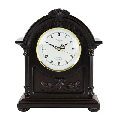 Megagoods Chocolate Wood Black Mantel Clock In Brown
