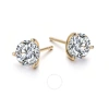 MEGAN WALFORD MEGAN WALFORD .925 STERLING SILVER GOLD PLATED CUBIC ZIRCONIA SOLITAIRE STUD EARRINGS