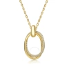 MEGAN WALFORD MEGAN WALFORD 14K GOLD PLATED STERLIG SILVER WITH CUBIC ZIRCONIA DOUBLE ENTWINED OVAL ETERNITY CIRCL