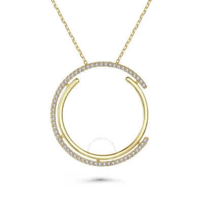 Megan Walford 14k Gold Plated With Diamond Cubic Zirconia Concentric Eternity Pendant Necklace In St