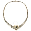 MEGAN WALFORD MEGAN WALFORD 14K YELLOW GOLD PLATED WITH BLACK ENAMEL LEOPARD HEAD OMEGA NECKLACE