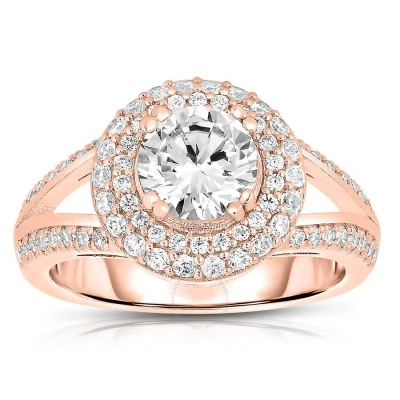 Megan Walford C.z. Sterling Silver Cubic Zirconia Ring In Rose Gold-tone