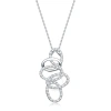 MEGAN WALFORD MEGAN WALFORD CLASSY STERLING SILVER ROUND CLEAR CUBIC ZIRCONIA PENDANT NECKLACE