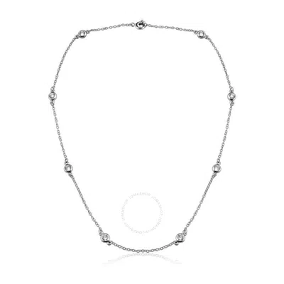 Megan Walford Clear Cubic Zirconia Accent Necklace In Silver-tone