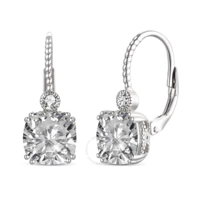 Megan Walford Cubic Zirconia Leverback Drop Earrings In Metallic