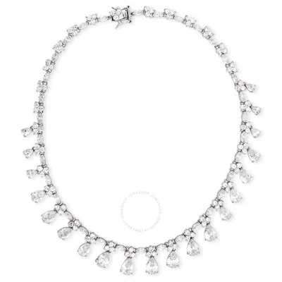 Megan Walford C.z. Sterling Silver Colored And White Cubic Zirconia Evening Necklace In Metallic