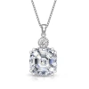 MEGAN WALFORD MEGAN WALFORD ELEGANT STERLING SILVER RADIANT CLEAR CUBIC ZIRCONIA SOLITAIRE PENDANT NECKLACE