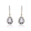 MEGAN WALFORD MEGAN WALFORD GOLD OVER STERLING SILVER PEAR WITH ROUND CUBIC ZIRCONIA STUD EARRINGS