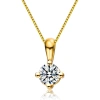 MEGAN WALFORD MEGAN WALFORD GOLD OVER STERLING SILVER ROUND CUBIC ZIRCONIA SOLITAIRE NECKLACE