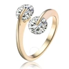 MEGAN WALFORD MEGAN WALFORD GOLD PLATED STERLING SILVER CLEAR CUBIC ZIRCONIA RING SIZE 10