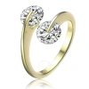 MEGAN WALFORD MEGAN WALFORD GOLD PLATED STERLING SILVER CLEAR CUBIC ZIRCONIA RING SIZE 6