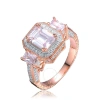 MEGAN WALFORD MEGAN WALFORD ROSE OVER STERLING SILVER CLEAR CUBIC ZIRCONIA ENGAGEMENT RING