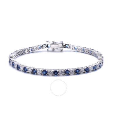 Megan Walford Sterling Silver And Blue Cubic Zirconia Fashion Bracelet