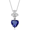 MEGAN WALFORD MEGAN WALFORD STERLING SILVER CLEAR AND BLUE CUBIC ZIRCONIA HEART NECKLACE
