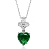 MEGAN WALFORD MEGAN WALFORD STERLING SILVER CLEAR AND GREEN CUBIC ZIRCONIA HEART NECKLACE