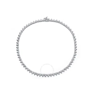 Megan Walford Sterling Silver Clear Cubic Zirconia Necklace In White