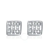 MEGAN WALFORD MEGAN WALFORD STERLING SILVER CLEAR ROUND CUBIC ZIRCONIA SQUARE STUD EARRINGS