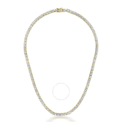Megan Walford Sterling Silver Cubic Zirconia Gold Plated 4mm Tennis Necklace In Gold-tone