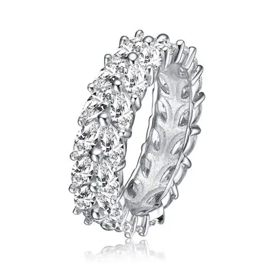 Megan Walford Sterling Silver Cubic Zirconia Marquise Ring In White